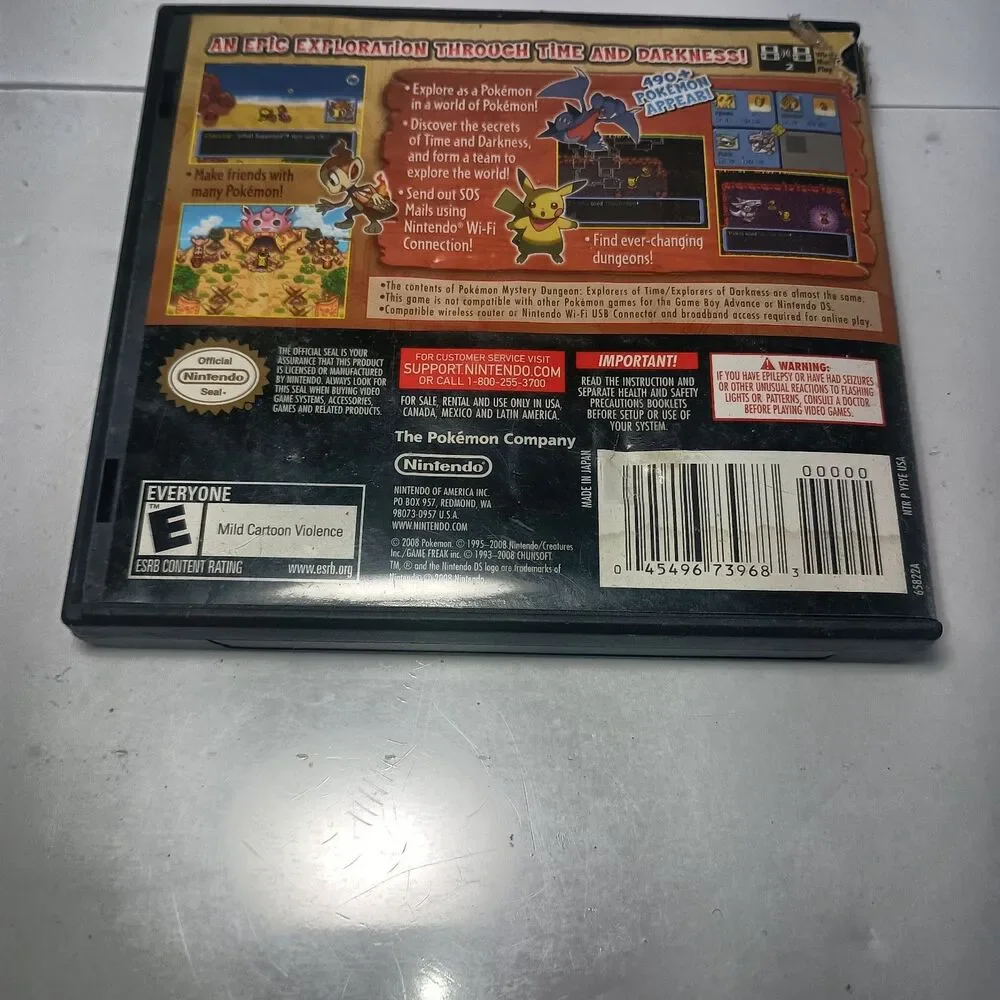 Pokemon Mystery Dungeon: Explorers of Darkness Nintendo DS USA 100% Complete CIB